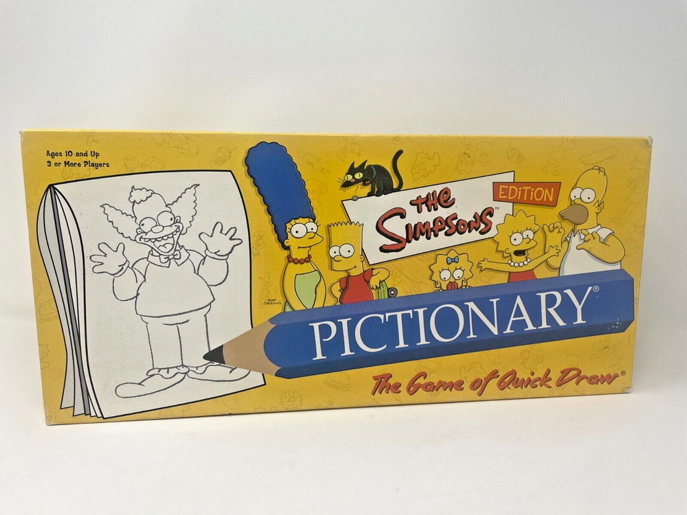 Pictionary The Simpsons Edition Board Game of Quick Draw USAopoly Complete set.